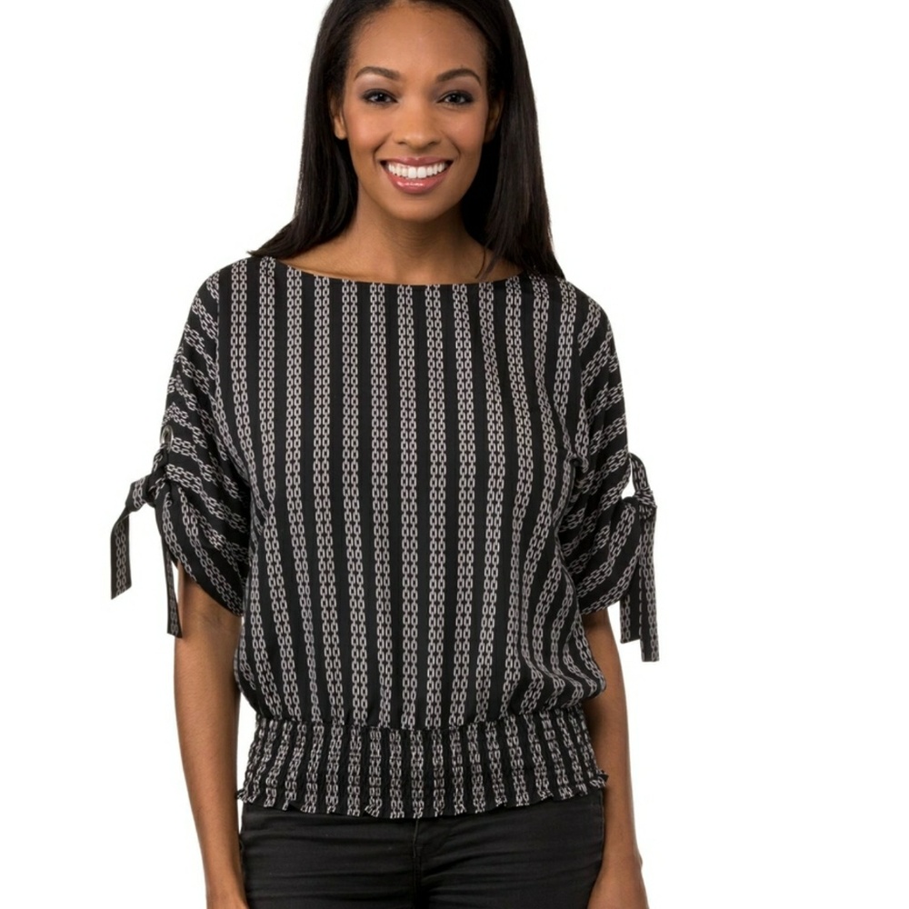 Michael Kors Box Links Grommet Kimono Top